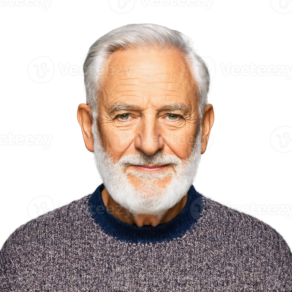 A distinguished elderly man with a neatly trimmed white beard a twinkle in his eye png