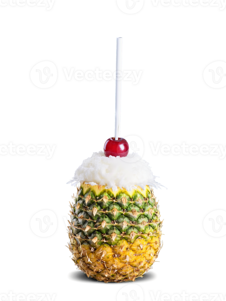 Pina Colada A creamy concoction of pineapple juice coconut cream and rum in a hollowed png
