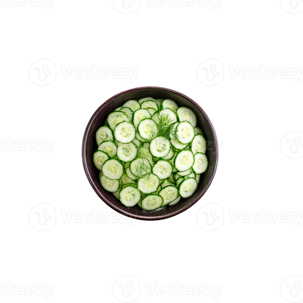 Cucumber salad with thinly sliced cucumbers red onion and fresh dill tossed in a sour png