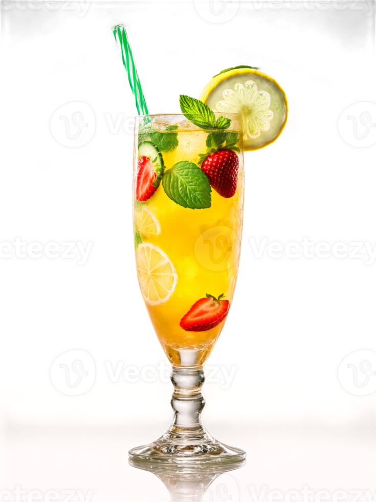 Pimm s Cup tall slender glass brimming with Pimm s lemonade and generous helping of png