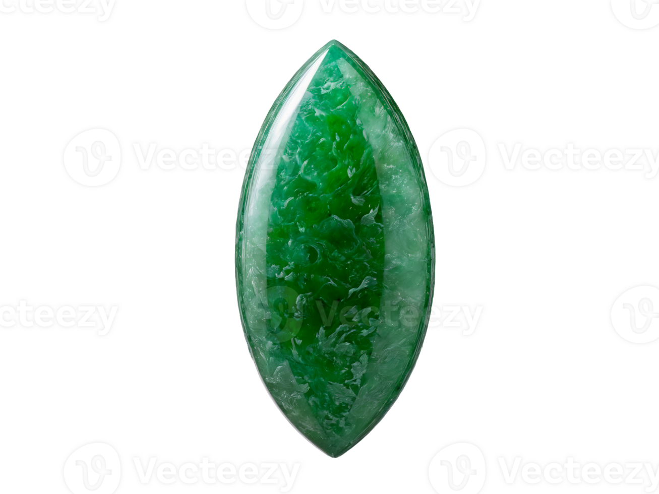 Jadeite A polished jadeite stone with a deep green color levitating to showcase its use png