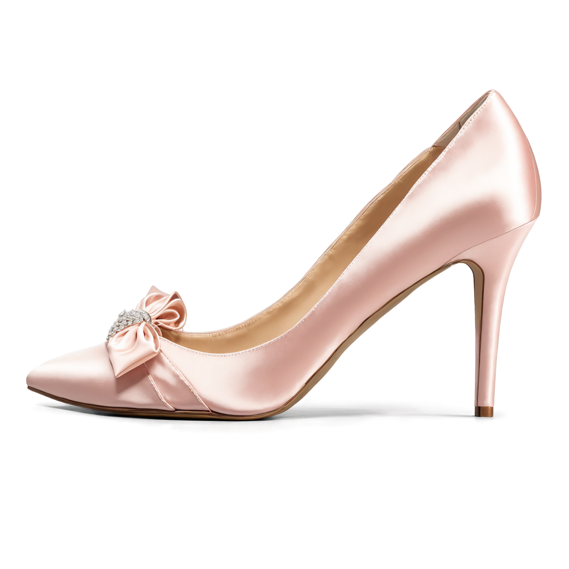 satin blush heels