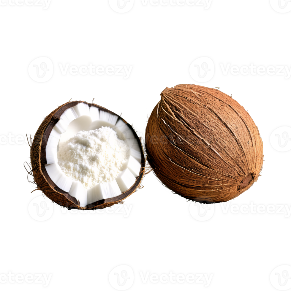 Coconut flour pure white fine powder loosely scattered in heart formation Food and culinary concept png