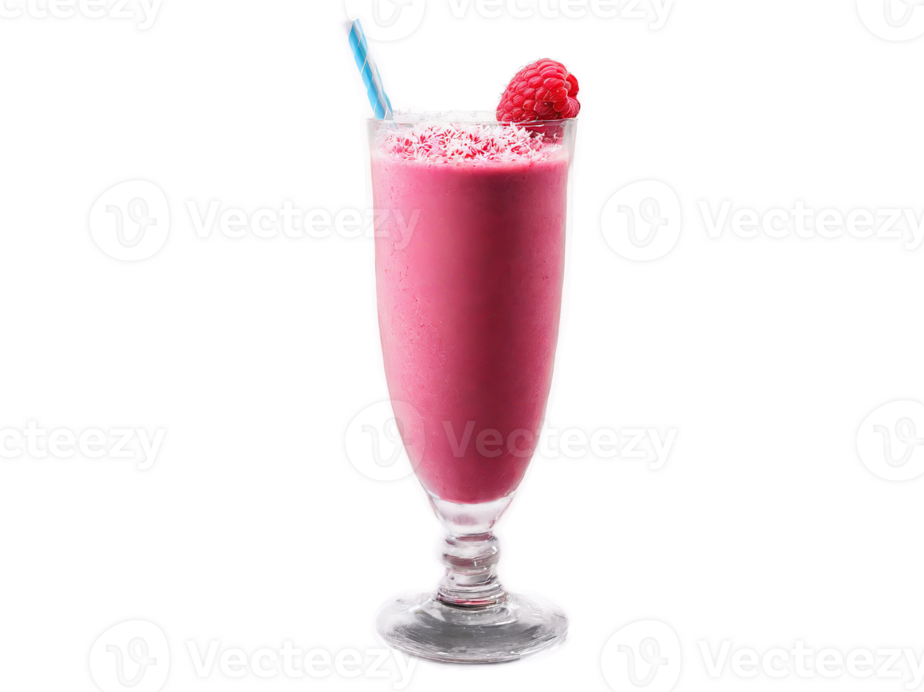 Raspberry Coconut Smoothie A tropical raspberry coconut smoothie in a sleek glass topped with raspberries png