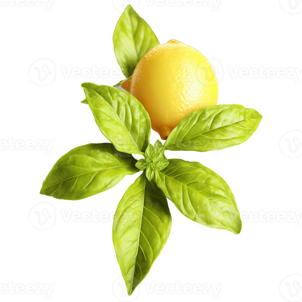Lemon basil leaves bursting in a vibrant citrusy explosion Ocimum x citriodorum Food and Culinary png
