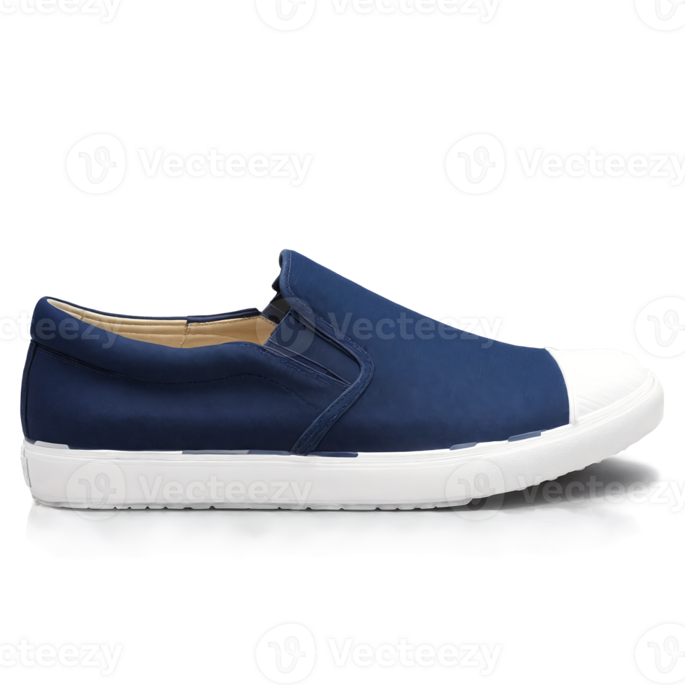 Casual navy blue canvas slip ons Comfortable navy blue canvas slip on sneakers with a png