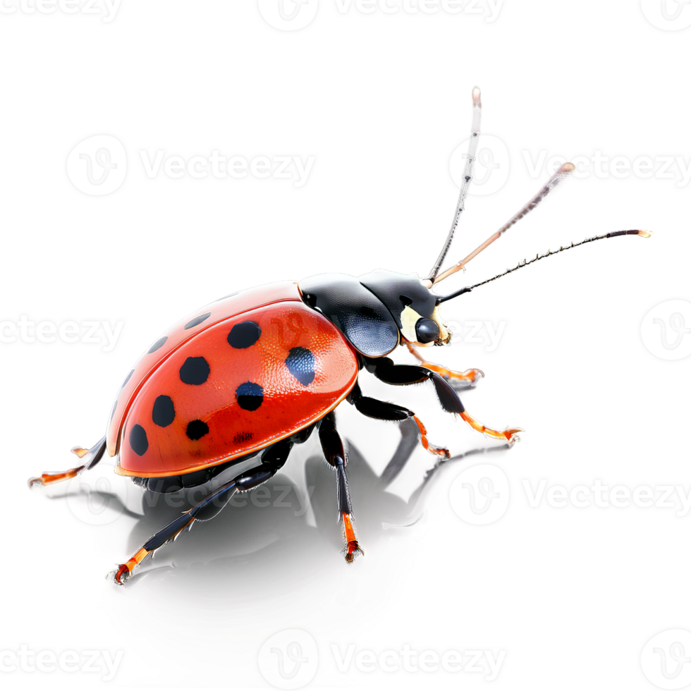 Zig zag ladybug Cheilomenes sexmaculata red elytra with six black spots arranged in zig zag png