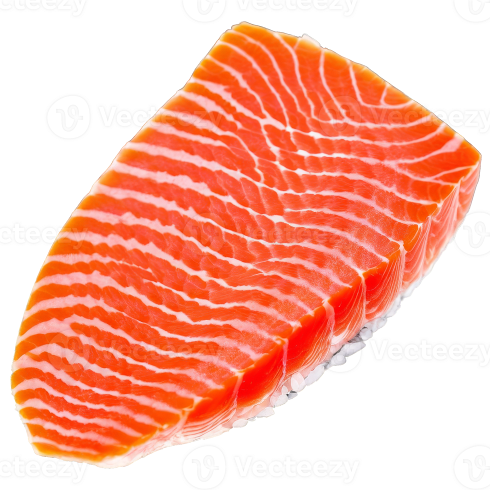Raw salmon fillet vibrant pink color marbled texture shot from a high angle png