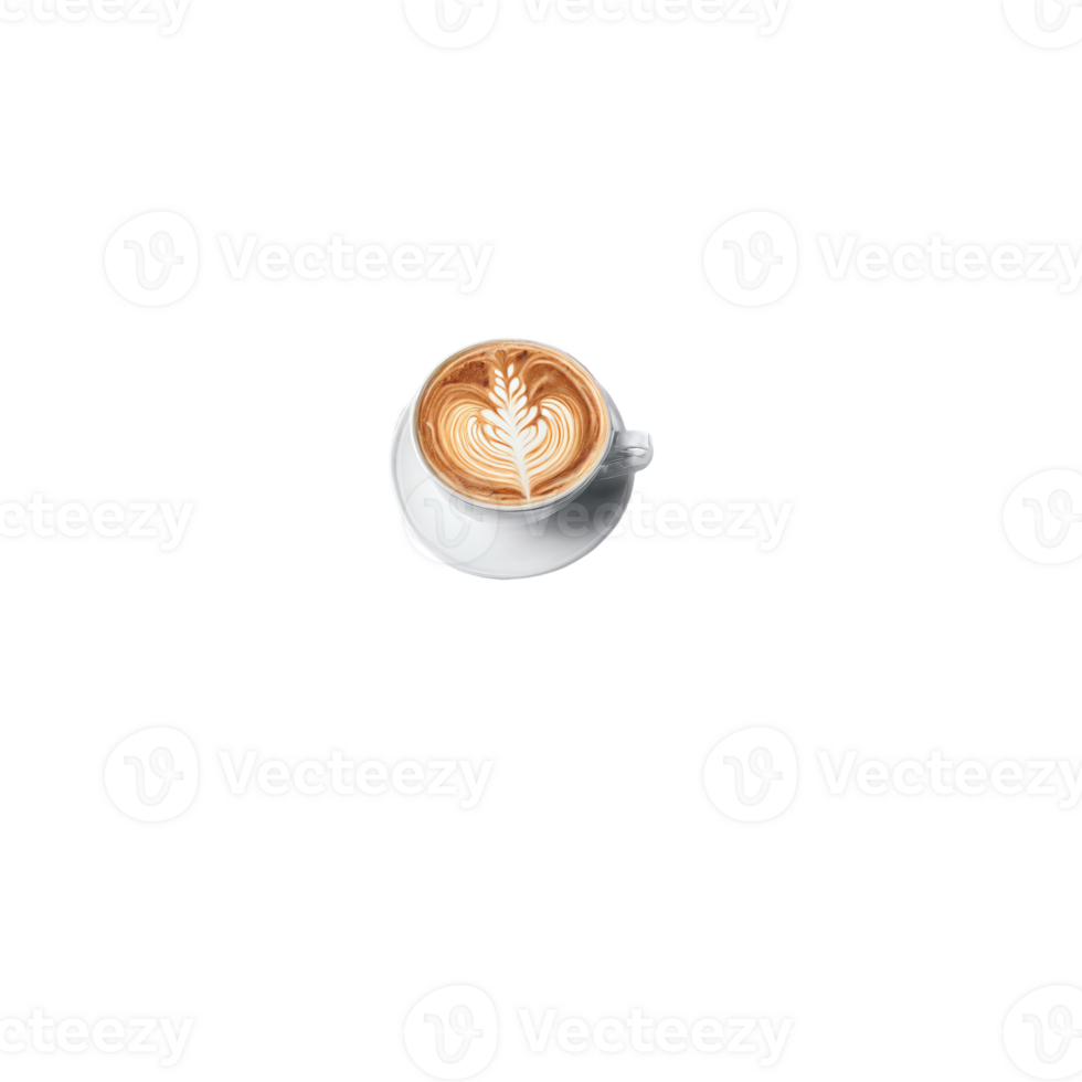 Cappuccino with latte art and cinnamon powder dusting in motion Food and culinary concept png