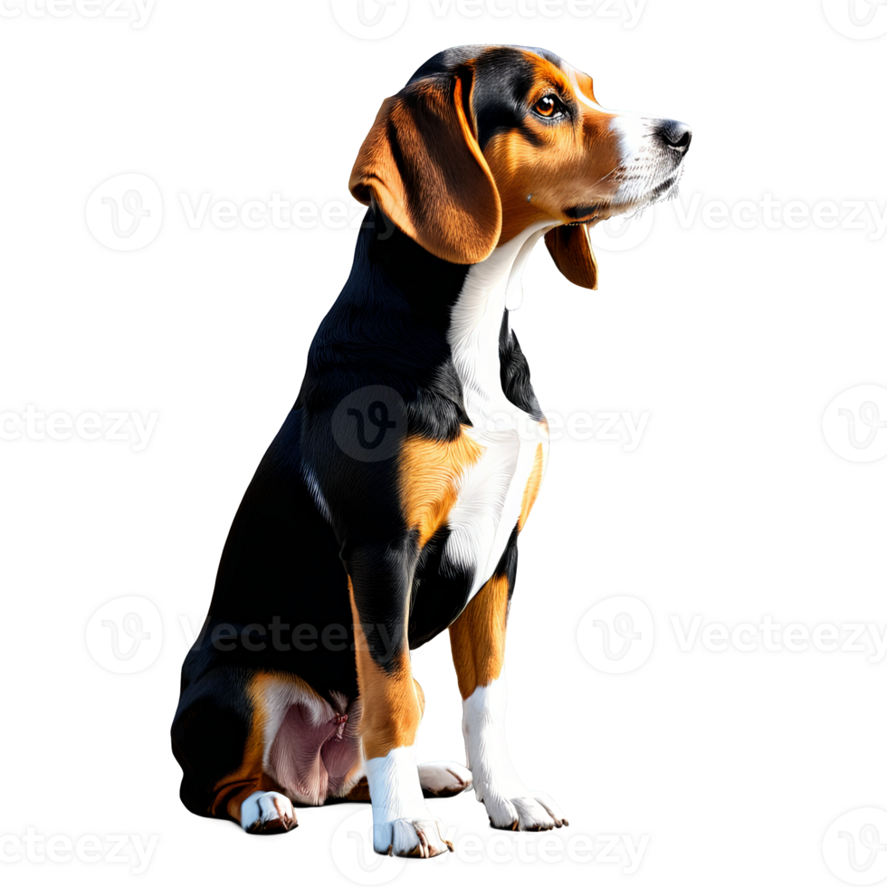 Silhouette of Kerry Beagle Dog isolated on transparent background png