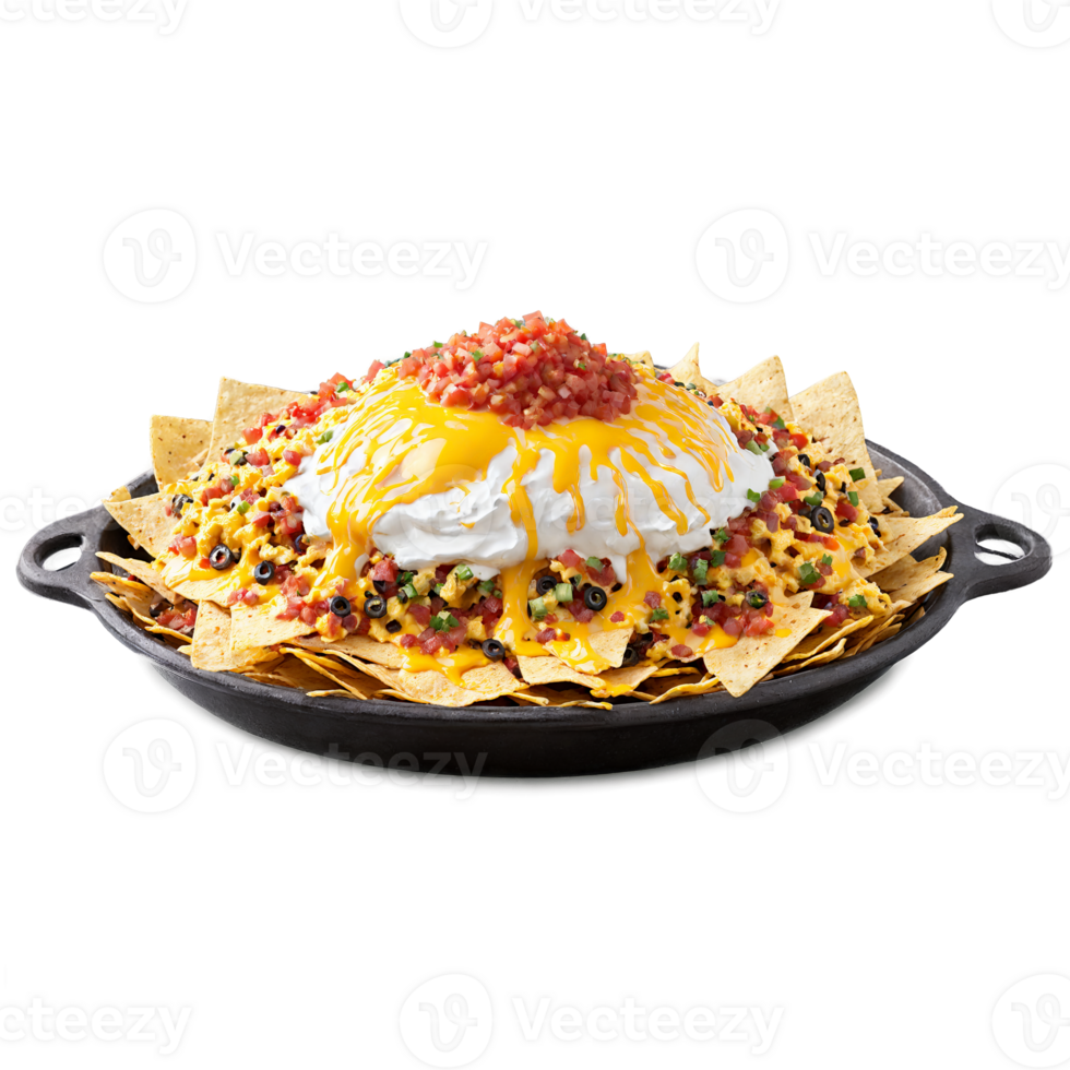 Breakfast nachos crispy tortilla chips layered with scrambled eggs salsa and melted cheese with sour png