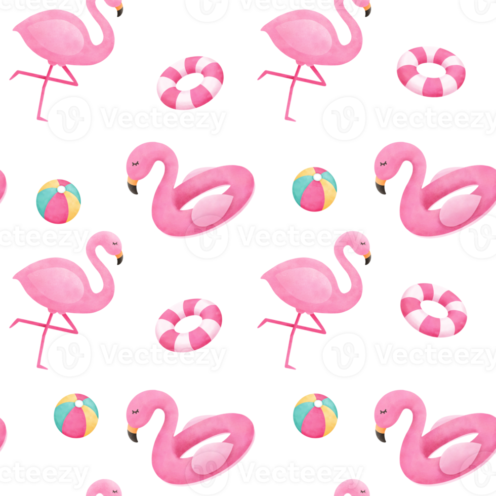 Pink Flamingo Summer Pattern png