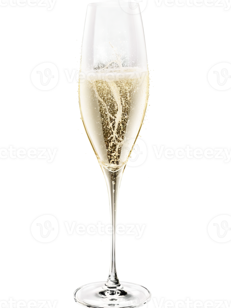 Schott Zwiesel Tritan Crystal Champagne flute, angular silhouette, effervescent sparkling wine, splashing motion, high contrast, celebratory mood, isolated on white png