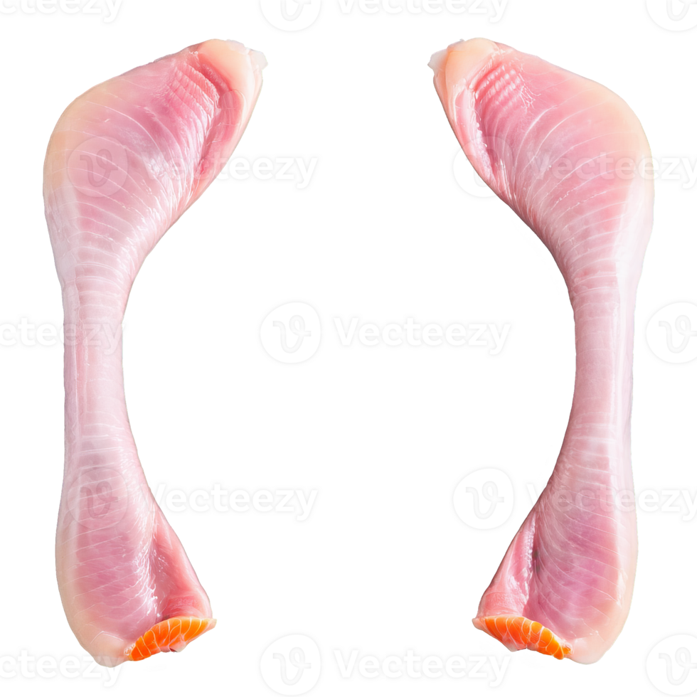 Raw goose legs skin on light pink hue shot straight on Food and culinary concept png