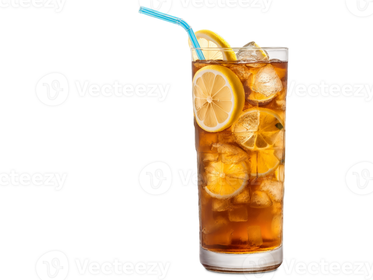 Iced Tea Tall refreshing glass of iced tea with slice of lemon classic American beverage png