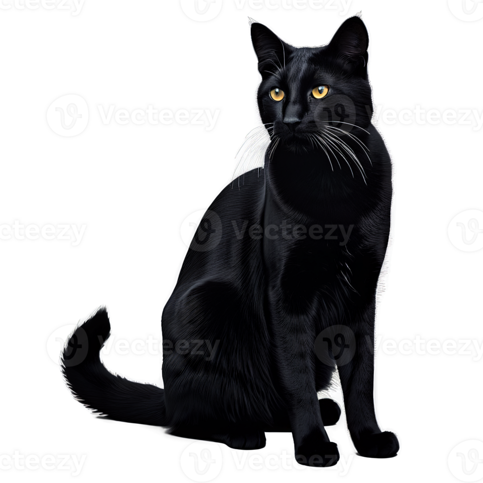 Silhouette of Cheetoh Cat isolated on transparent background png