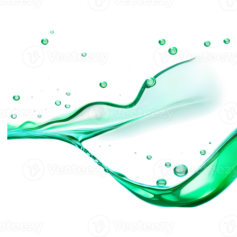 Abstract drop water paint strokes and ink drops in aqua watercolor on transparent background. png