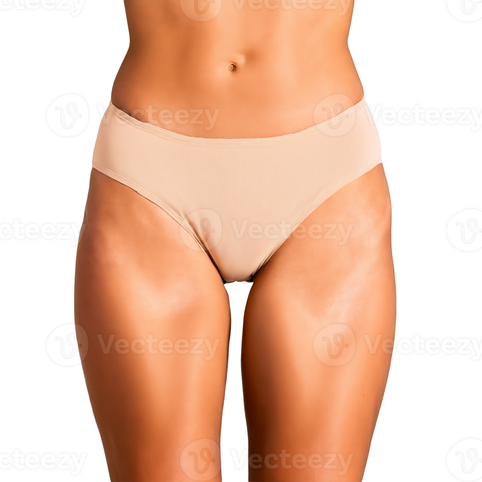 Seamless Cotton Briefs on Tanned Latina Seamless cotton briefs in a light beige color offering png