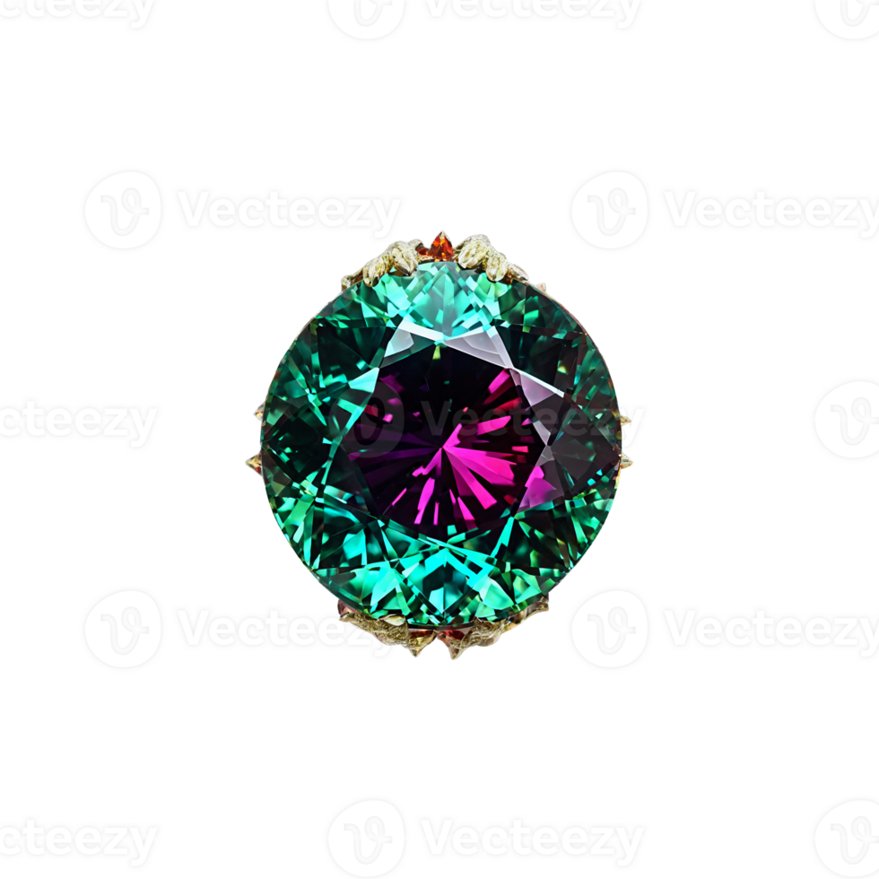 Alexandrite A magical alexandrite changing color from green to red suspended and turning under a png
