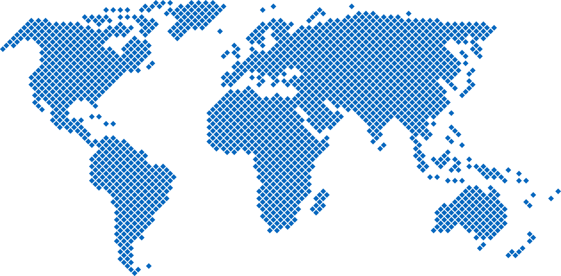 Square shape world map on transparent background. png