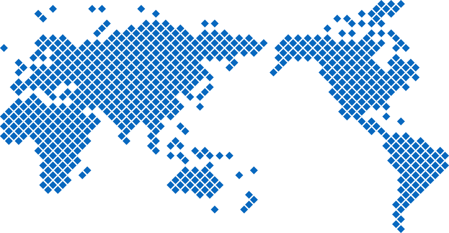 Square shape world map on transparent background. png