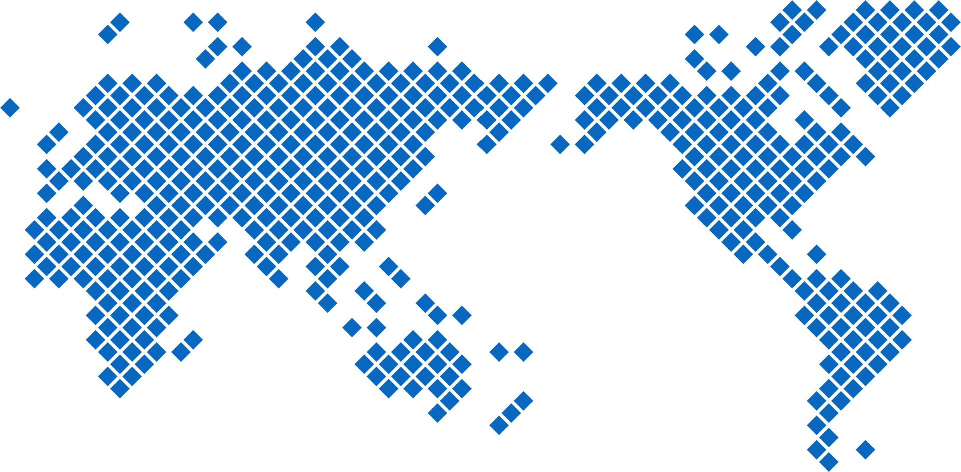 Square shape world map on transparent background. png