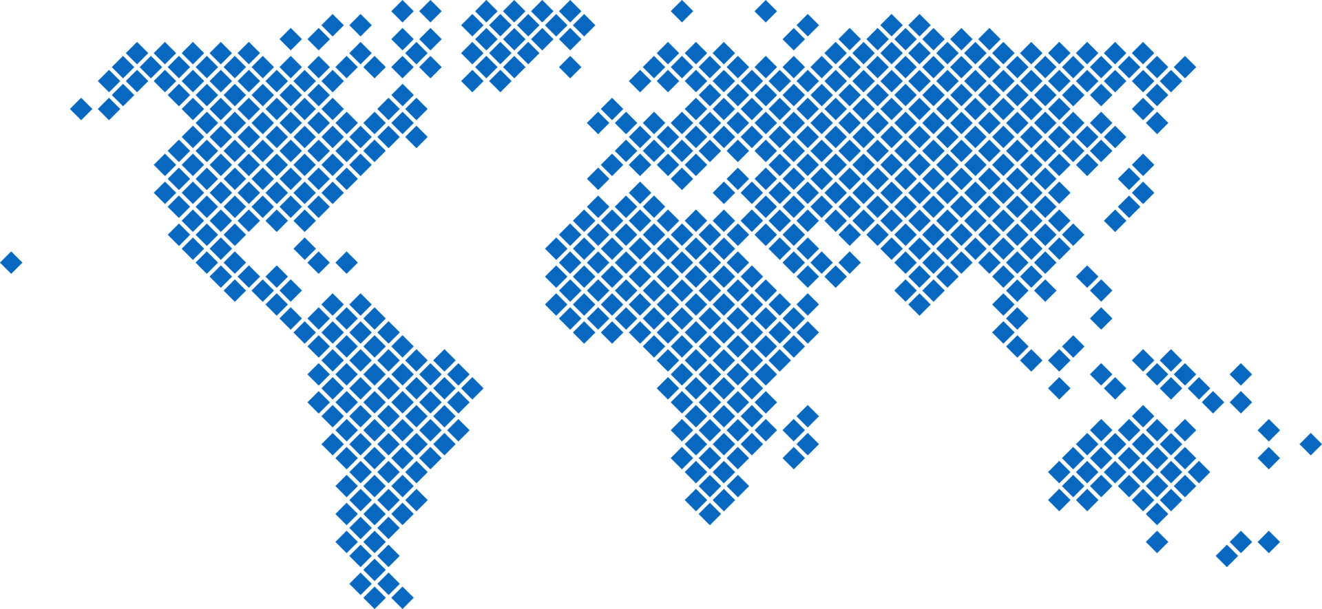 Square shape world map on transparent background. png