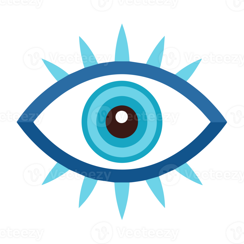 A eye is set within a geometric design, featuring shades of blue and purple png