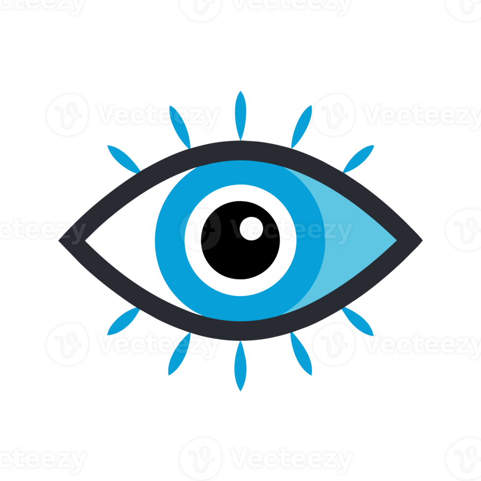 A eye is set within a geometric design, featuring shades of blue and purple png