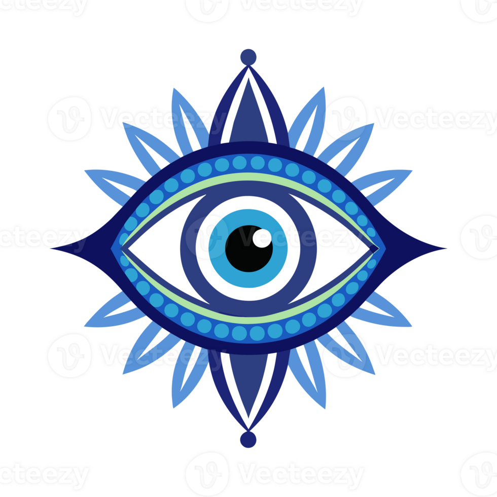 A eye is set within a geometric design, featuring shades of blue and purple png