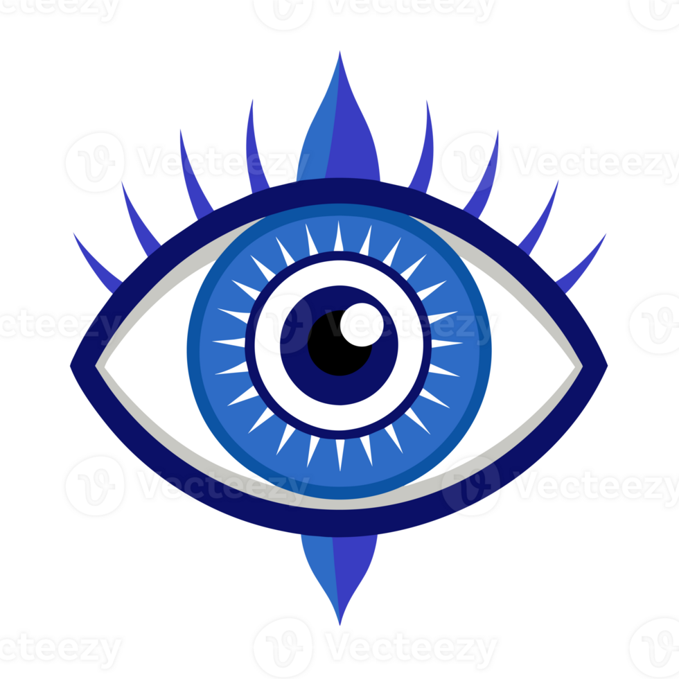 A eye is set within a geometric design, featuring shades of blue and purple png
