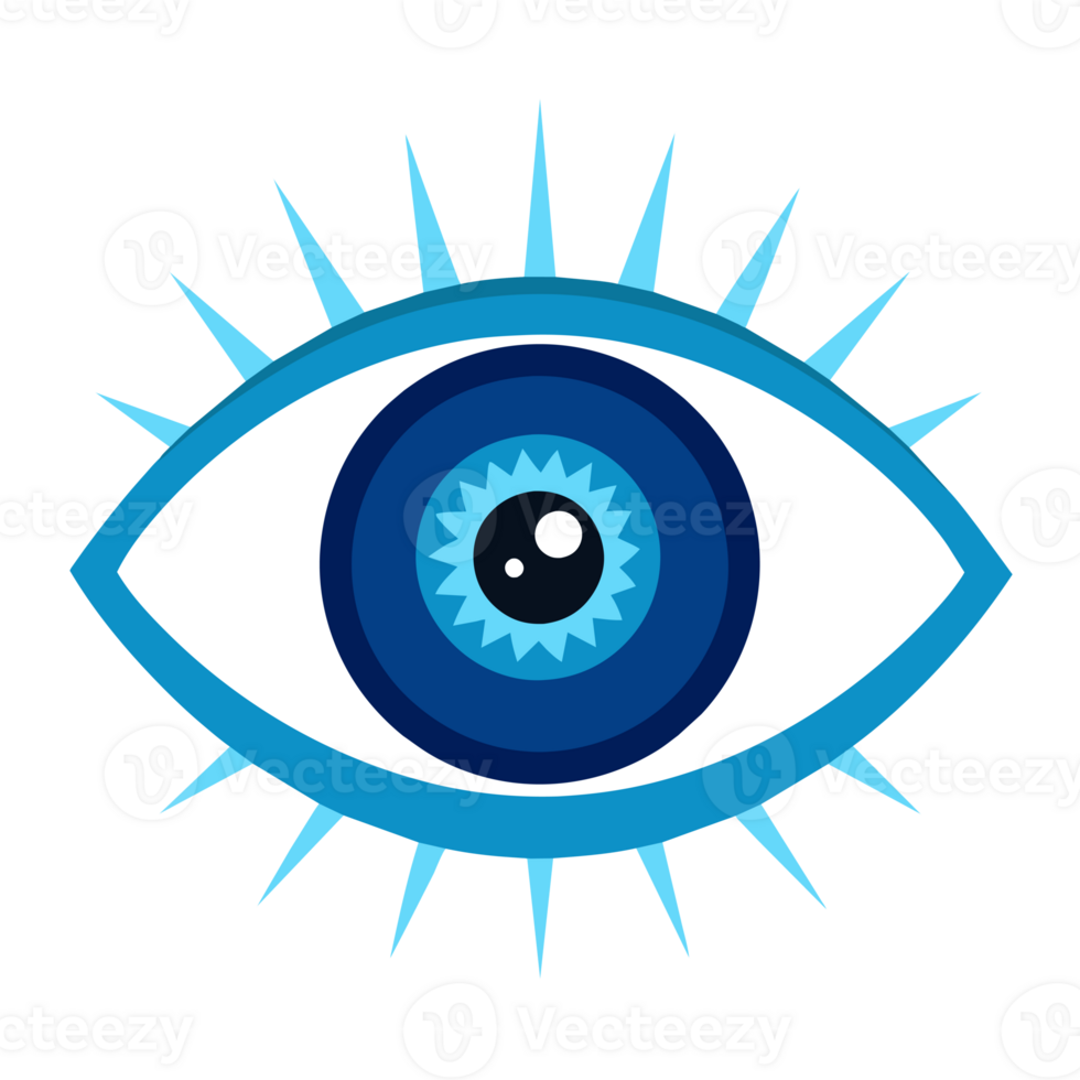 A eye is set within a geometric design, featuring shades of blue and purple png
