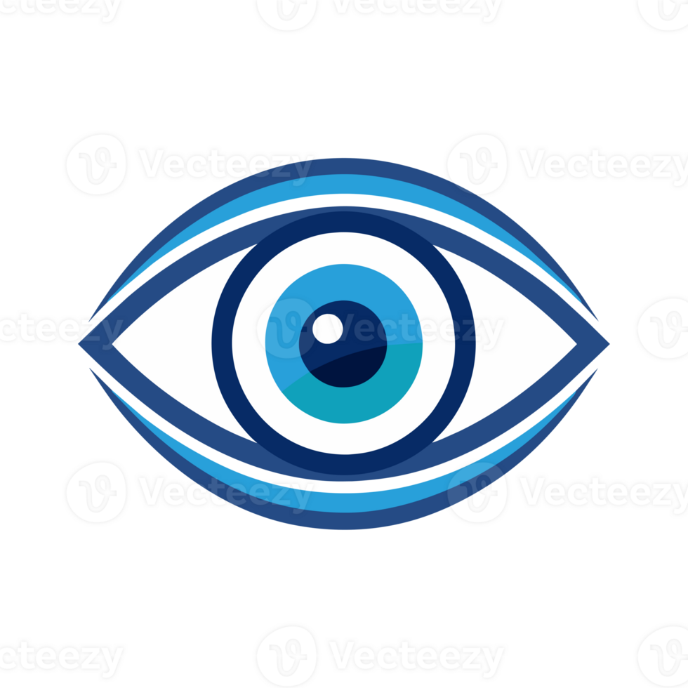 A eye is set within a geometric design, featuring shades of blue and purple png