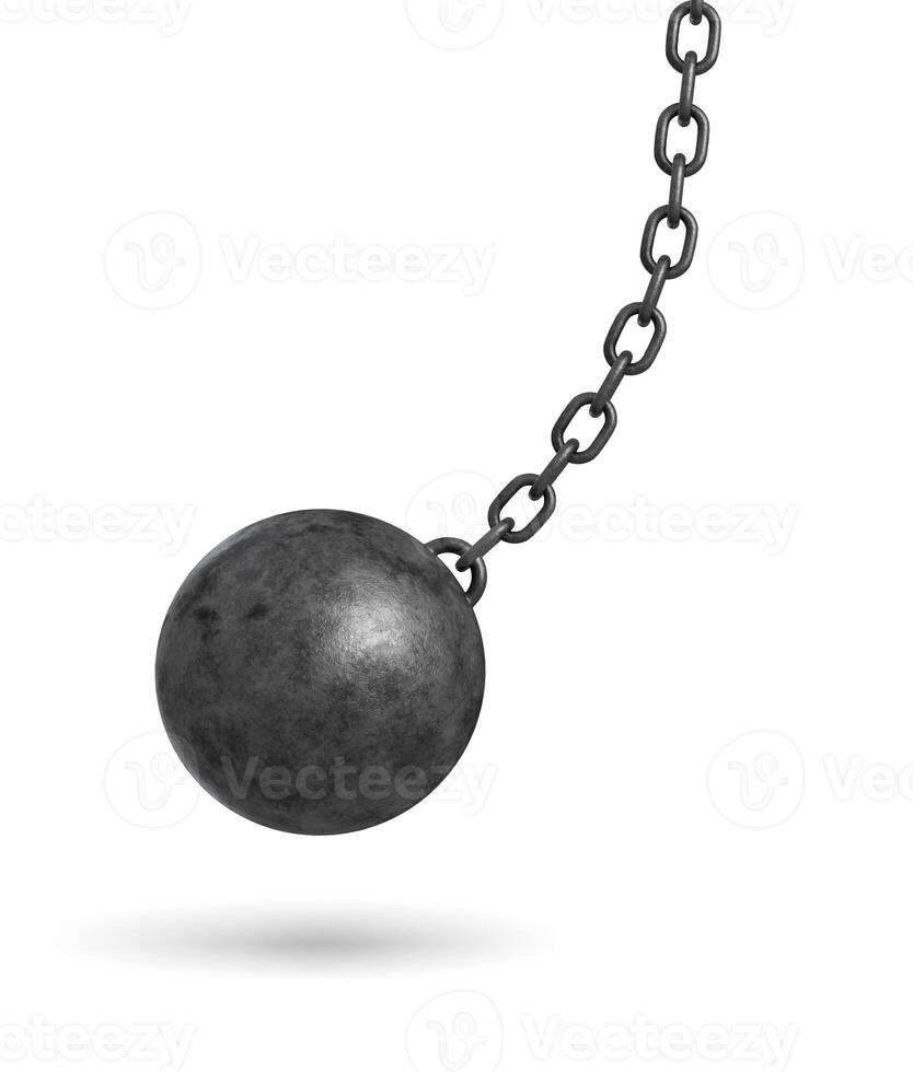 3D Rendering of a Swinging Wrecking Ball Dynamic Destruction and Industrial Demolition photo
