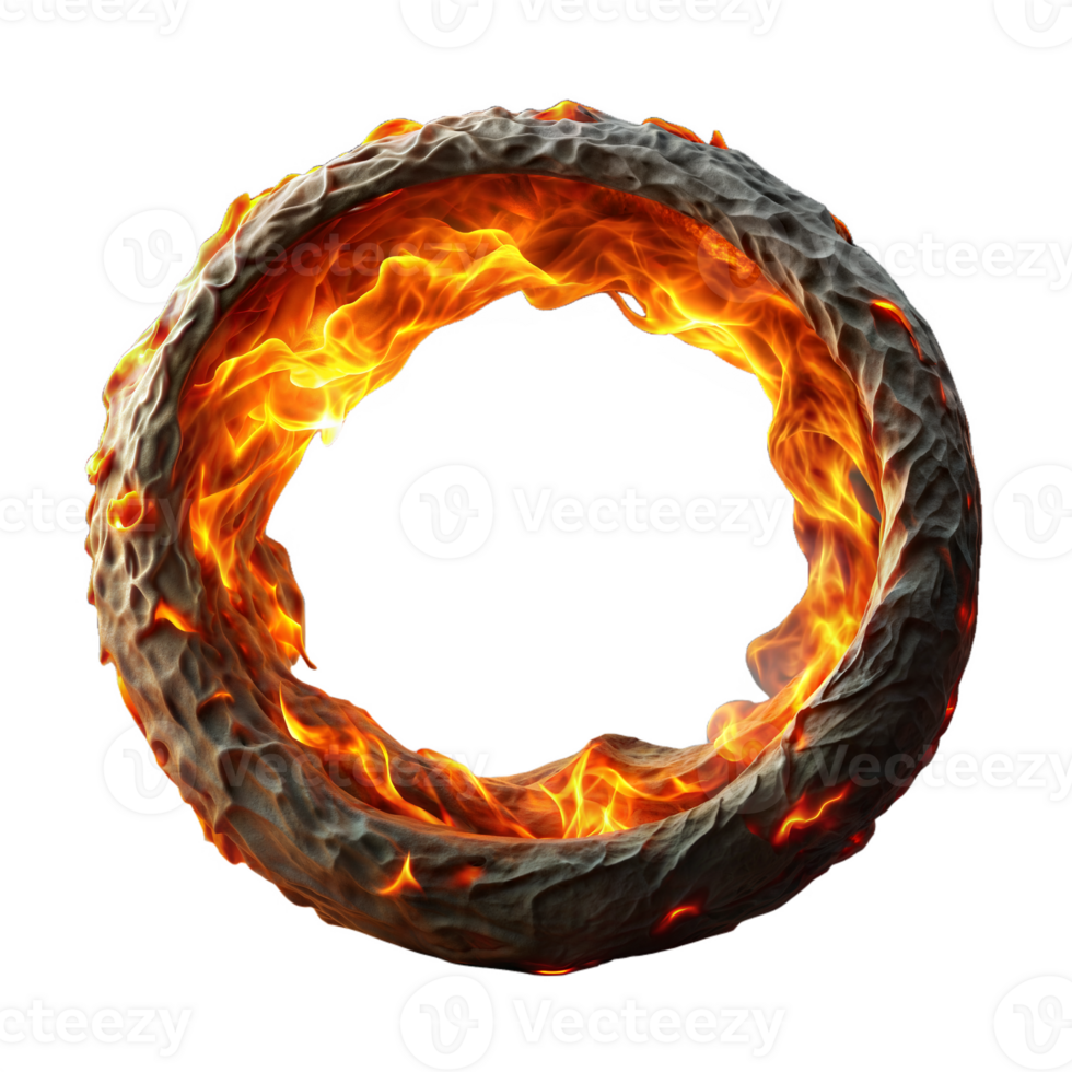 Ring of fire with flames on transparent background png