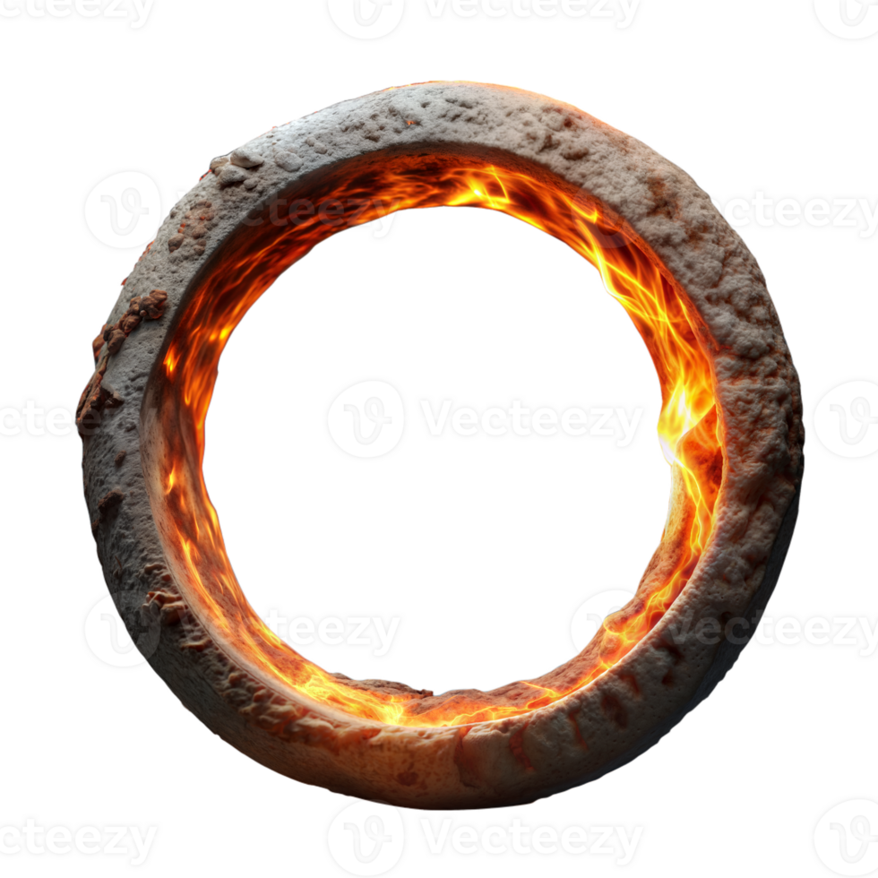 Fiery ring on transparent background symbolizing energy and intensity png