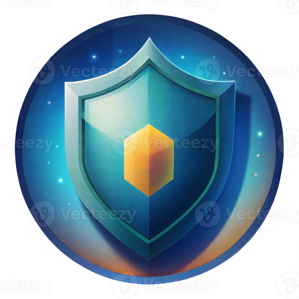 Shield icon representing security and protection on transparent background png