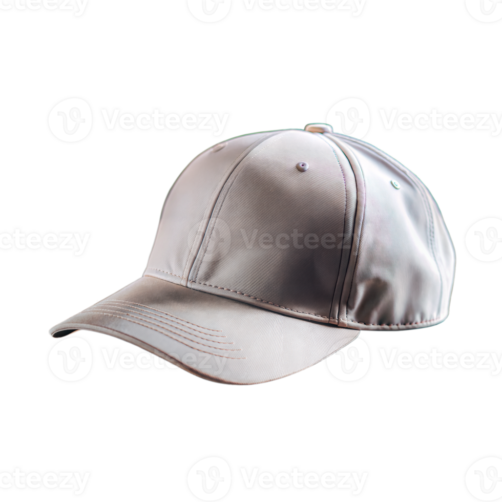 Plain white baseball cap on a transparent background png