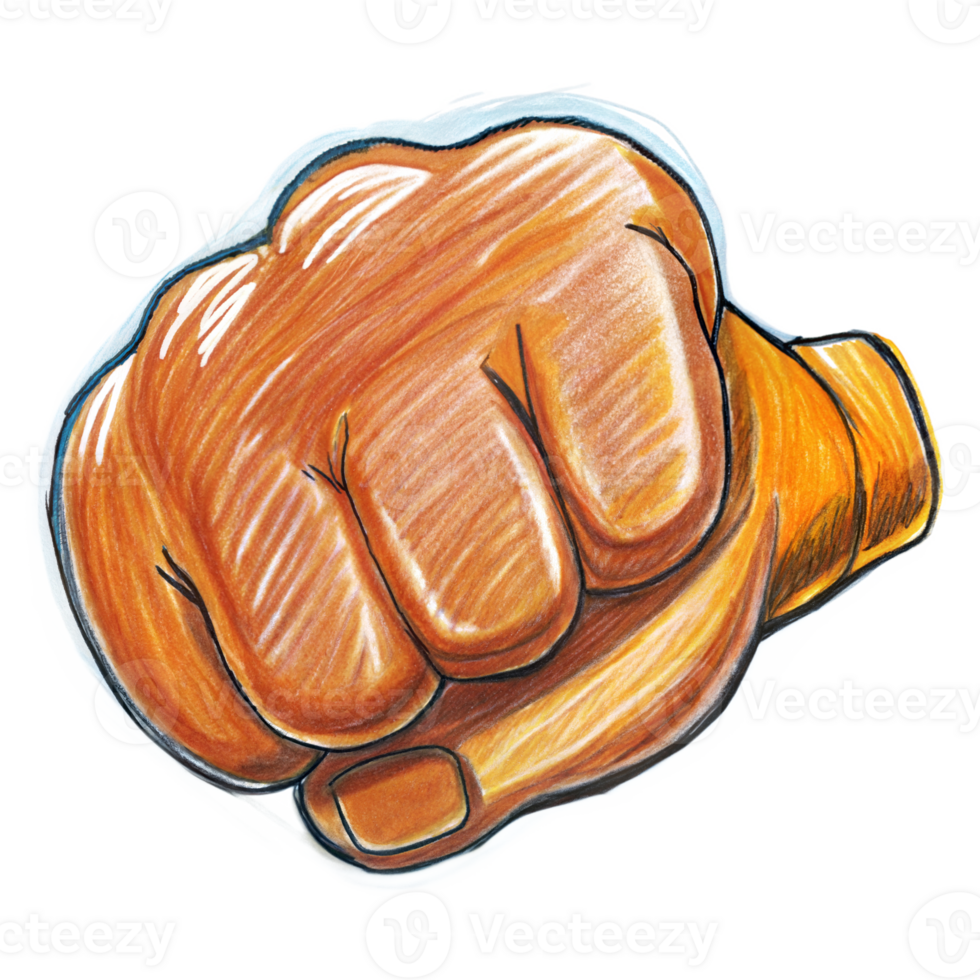 Illustration of a clenched fist indicating strength on transparent background png