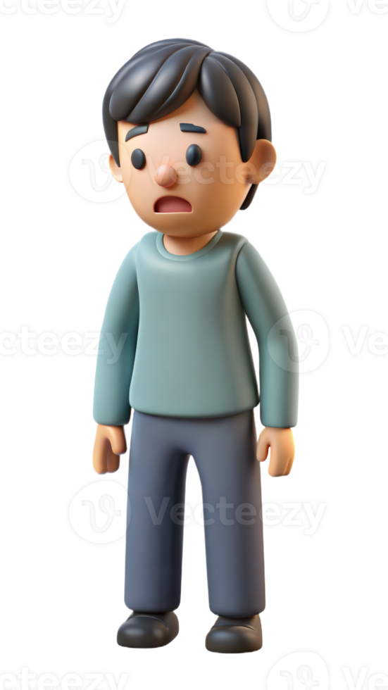 Illustration of a person feeling depressed and showing signs of sadness on a transparent background png
