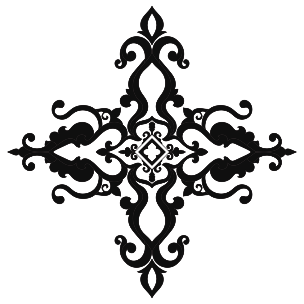black mandala lines For easy coloring Black lines on white background, abstract elements png