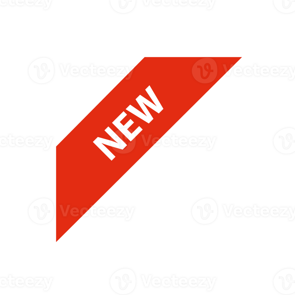 Red Corner New Ribbon Design Template png