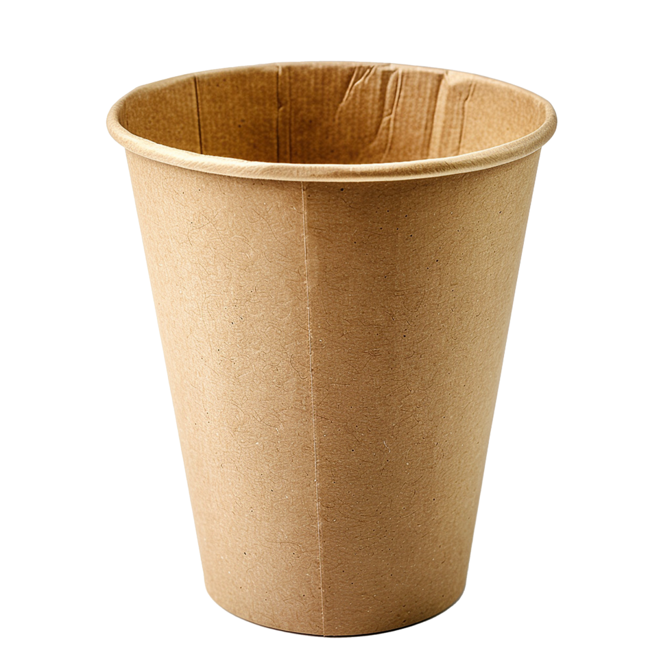 Empty cardboard cup isolated on transparent background png
