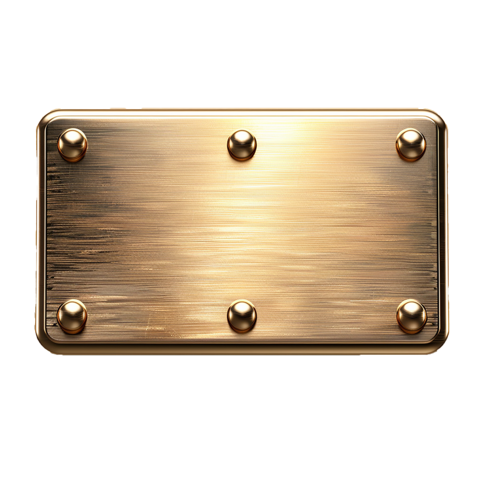 Golden nameplate icon isolated on transparent background png