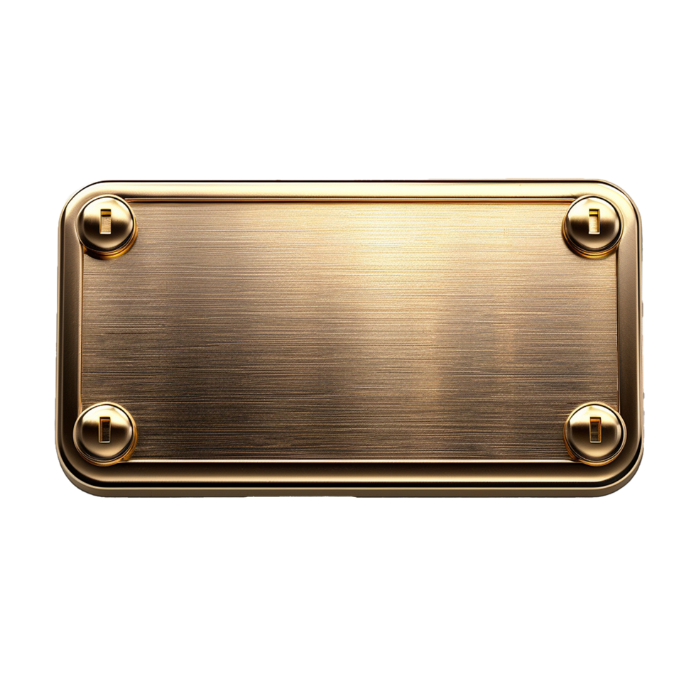Golden nameplate icon isolated on transparent background png