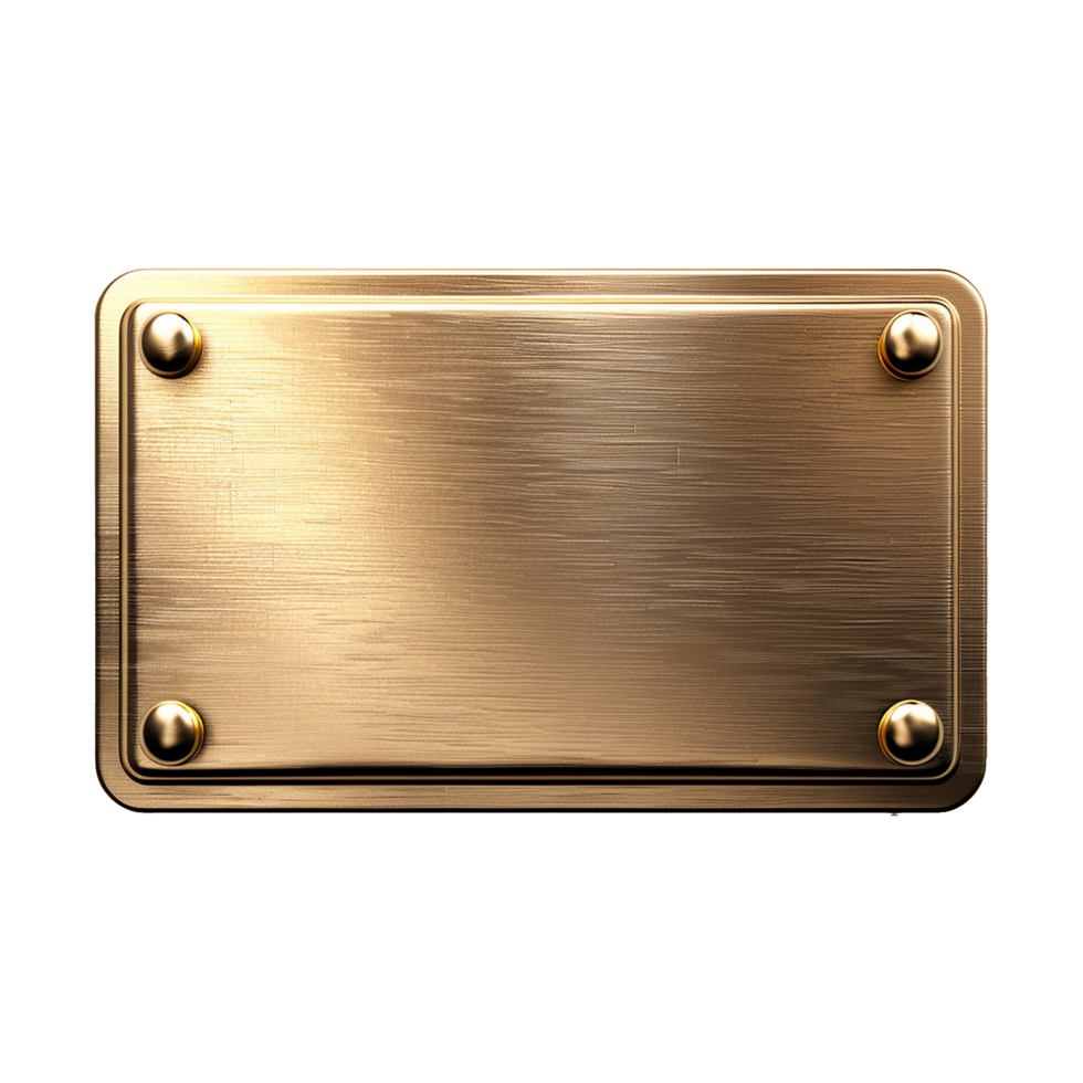 Golden nameplate icon isolated on transparent background png