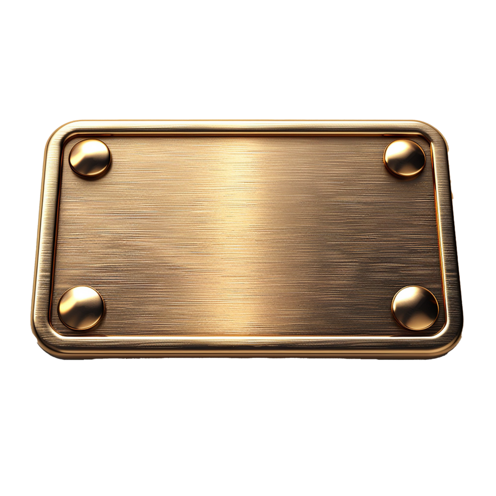 Golden nameplate icon isolated on transparent background png
