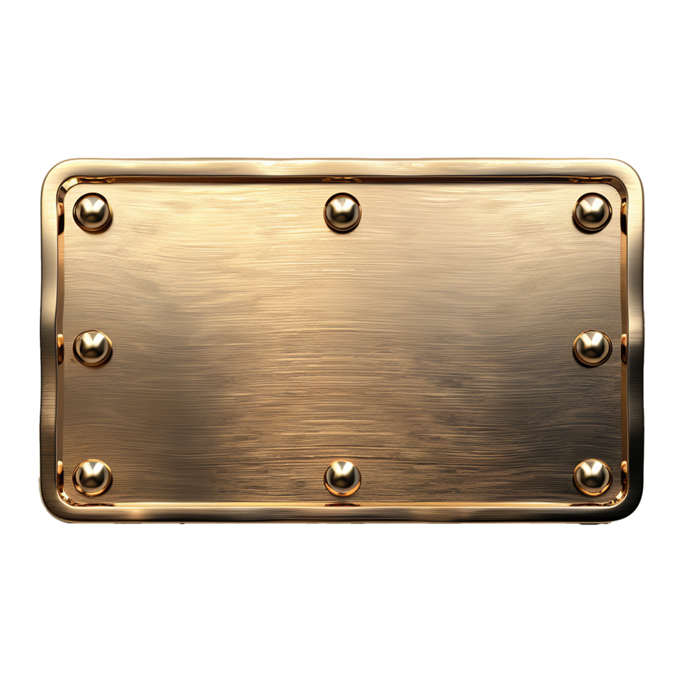 Golden nameplate icon isolated on transparent background png