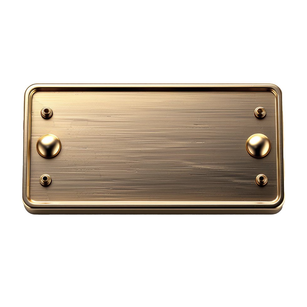 Golden nameplate icon isolated on transparent background png