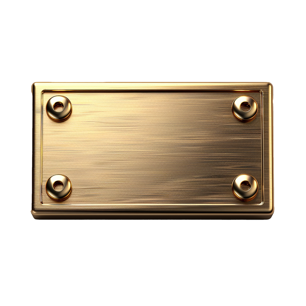 Golden nameplate icon isolated on transparent background png